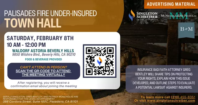 Palisades Under-Insured In Person Town Hall (February 8th)