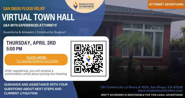 San Diego Flood Relief Virtual Town Hall (April 3rd)