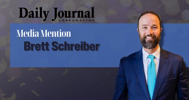 Brett Schreiber Named Among Top Plaintiff Lawyers 2025
