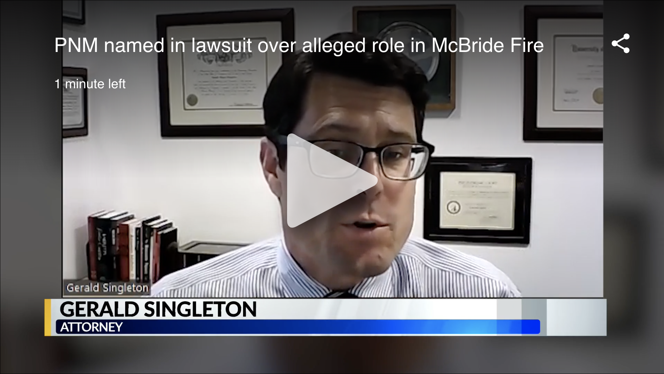Singleton Schreiber Files PNM Lawsuit Over McBride Fire