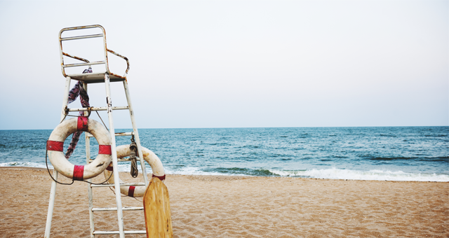 Lifeguard tower at a beach