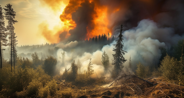 A picture of a forest fire