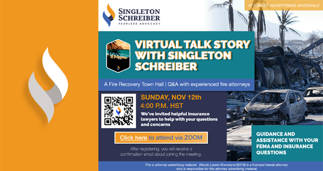 VIRTUAL Talk Story With Singleton Schreiber: Fire Recovery Town Hall