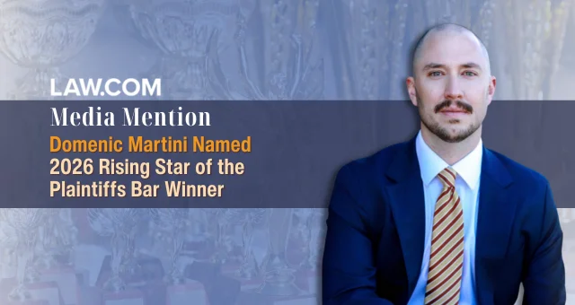 Domenic Martini Named Winner of Law.com’s Elite Trial Lawyers Awards in the Rising Star category